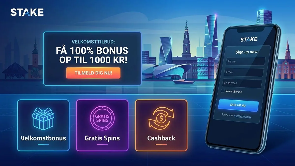 Tilmelding med bonus hos Stake